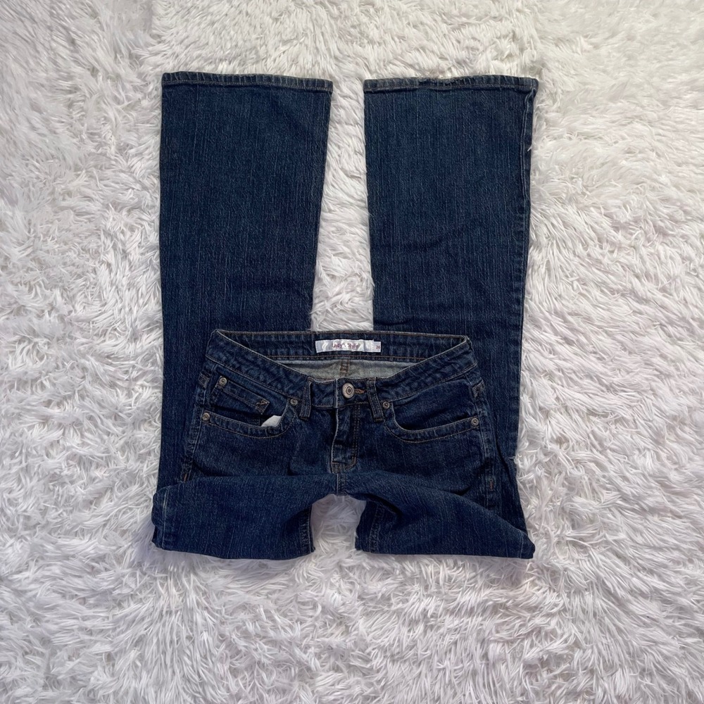 y2k vintage medium wash low rise flare bootcut wide leg jeans size 26